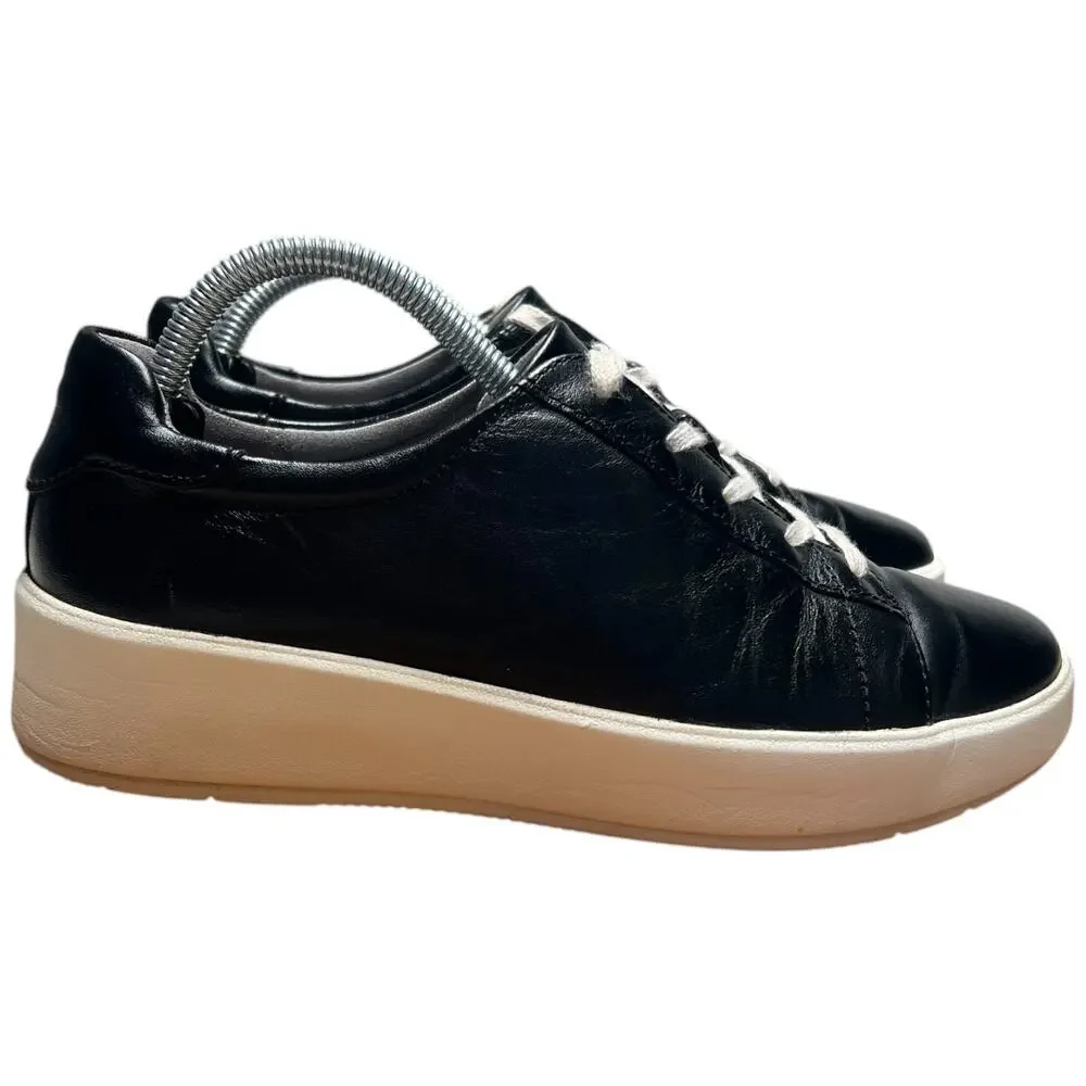 COLLECTION BY CLARKS LAYTON LACE Women's Size 6 Black Leather Sneakers Shoes - Picture 7 of 15